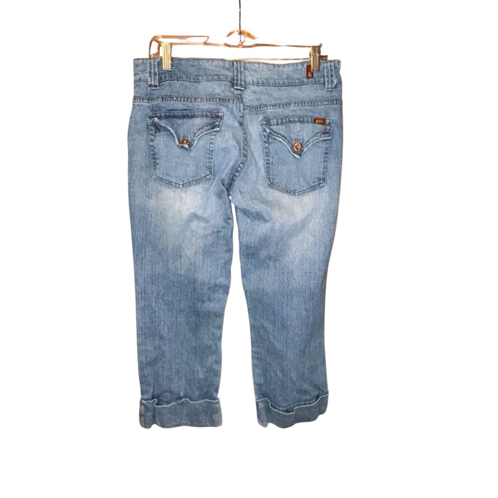 Bongo Womens Y2K Capri Jeans Cropped Flap Pockets Stretch‎ Denim Size 13